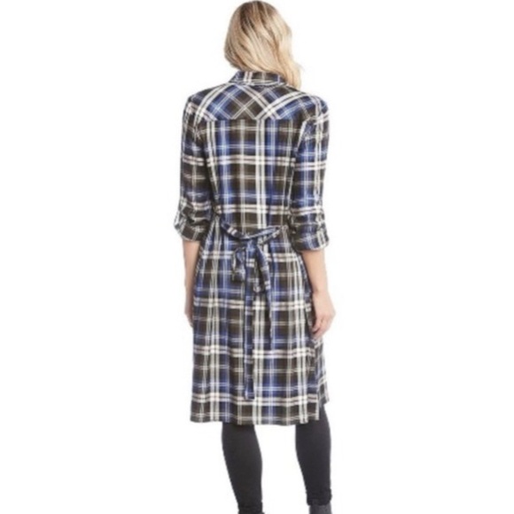 Karen Kane Plaid Button Up Shirt Dress - Picture 6 of 9
